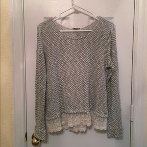Knit Sweater accented with Lace